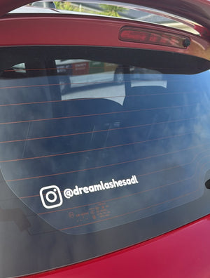 Instagram & Tiktok Handle Window Decals | Removable Vinyl Stickers