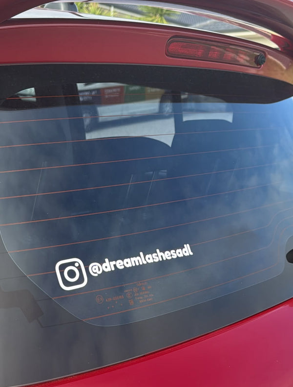 Instagram & Tiktok Handle Window Decals | Removable Vinyl Stickers