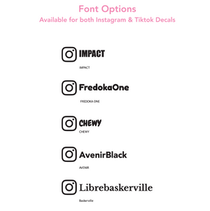 Instagram & Tiktok Handle Window Decals | Removable Vinyl Stickers
