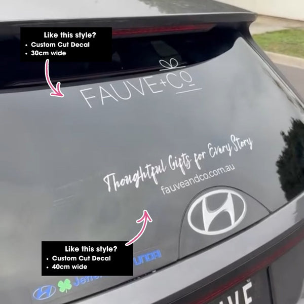 Custom Branded Car Window Decals | Removable Vinyl Sticker