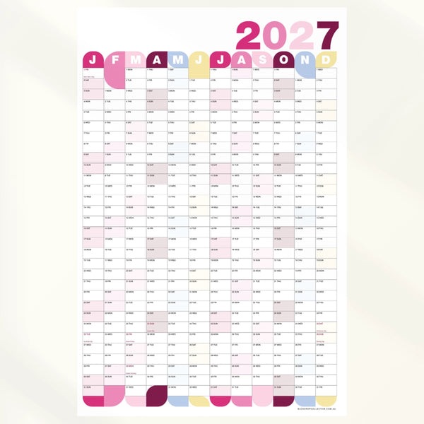 Bubble Laminated Wall Planner 2027 | Year Calendar