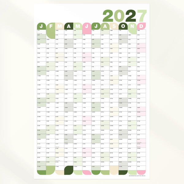Bubble Laminated Wall Planner 2027 | Year Calendar