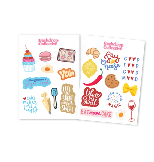 Mini Reusable Decal Packs | Foodie & Cake Lover Themed