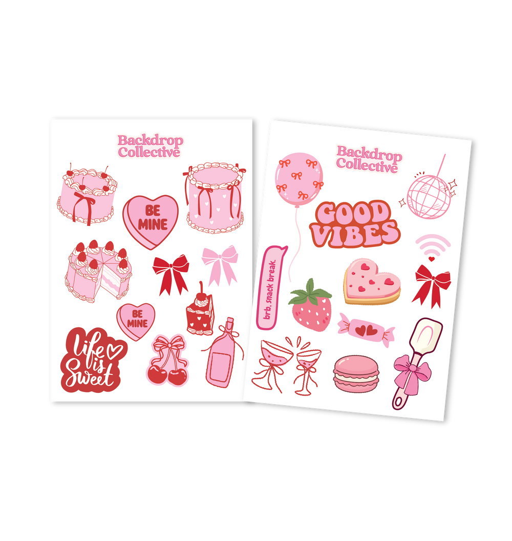 Mini Reusable Decal Packs | Foodie & Cake Lover Themed