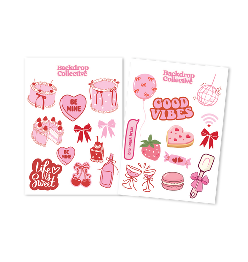 Mini Reusable Decal Packs | Foodie & Cake Lover Themed