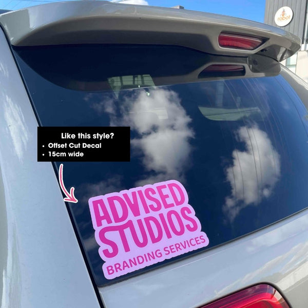 Custom Branded Car Window Decals | Removable Vinyl Sticker
