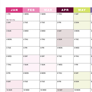Classic Laminated Wall Planner 2027 | Year Calendar