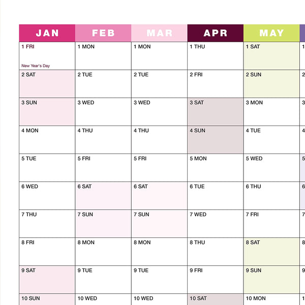 Classic Laminated Wall Planner 2027 | Year Calendar