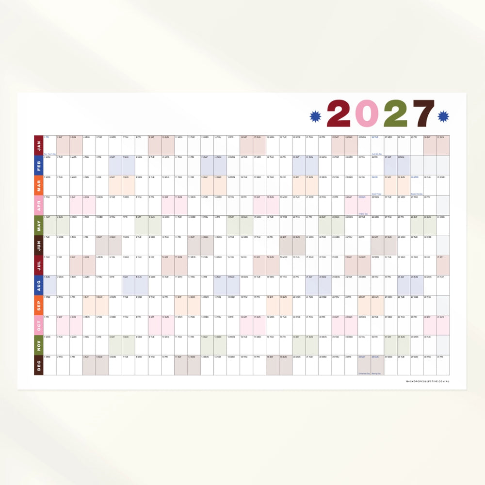 Classic Laminated Wall Planner 2027 | Year Calendar