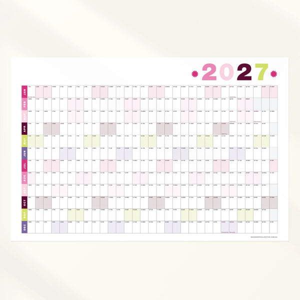 Classic Laminated Wall Planner 2027 | Year Calendar