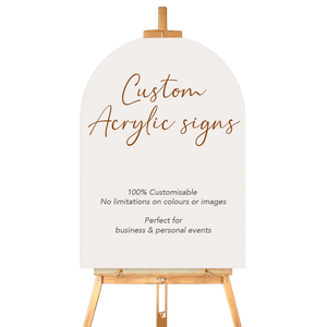 Custom 600mm x 900mm Large Acrylic Arch Sign