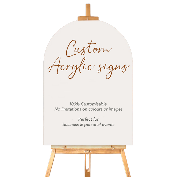 Custom 600mm x 900mm Large Acrylic Arch Sign