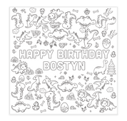 Dinosaur Party Colouring In Table Runner