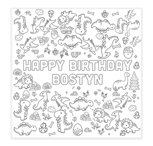 Dinosaur Party Colouring In Table Runner