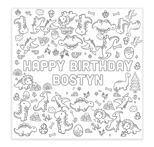 Dinosaur Party Colouring In Table Runner