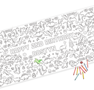 Dinosaur Party Colouring In Table Runner