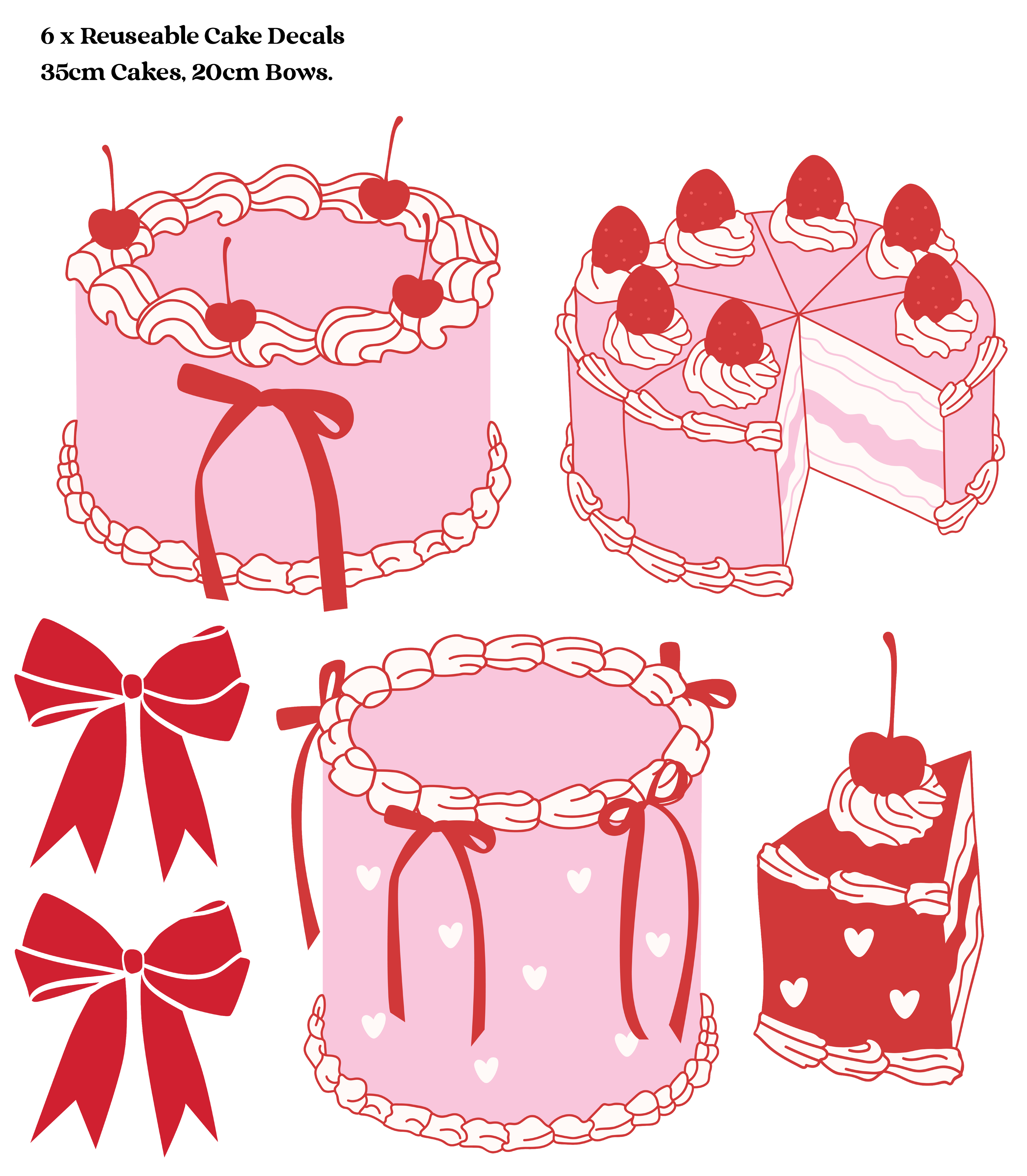 Vintage Cake Stickers | Reusable Decals