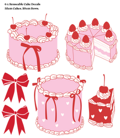 Vintage Cake Stickers | Reusable Decals