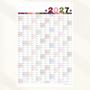 Classic Laminated Wall Planner 2027 | Year Calendar