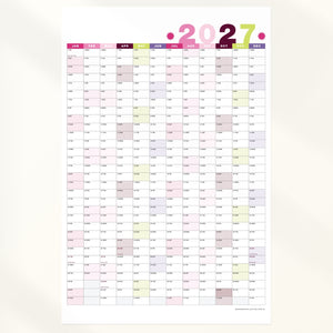 Classic Laminated Wall Planner 2027 | Year Calendar