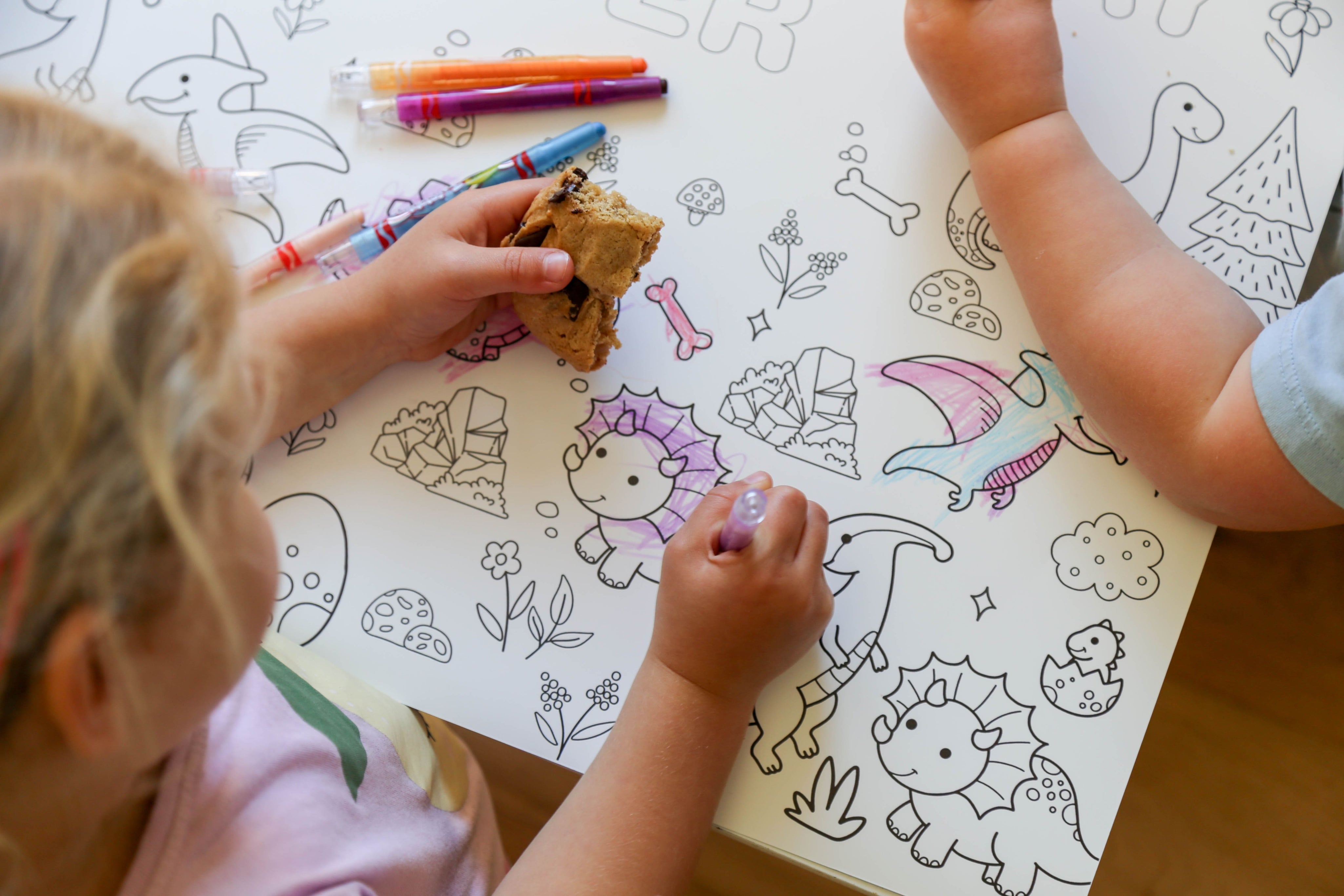 Dinosaur Party Colouring In Table Runner