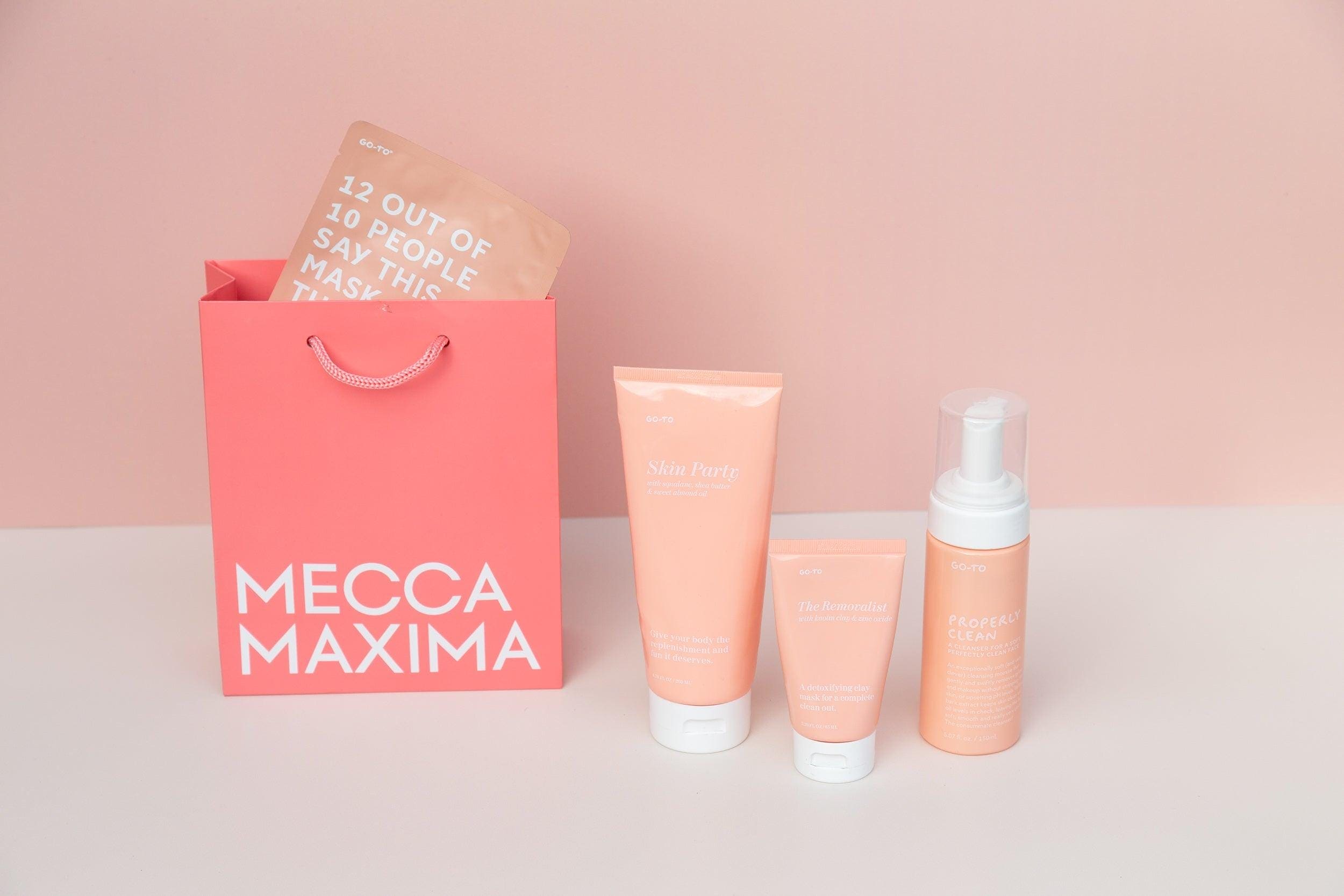 Peachy Keen peach and cream Double-sided Backdrop with skincare products photography - Backdrop Collective australia