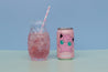 light green and blue double-sided vinyl photography backdrop photographed with pink pokemon soft drink -  backdrop collective australia