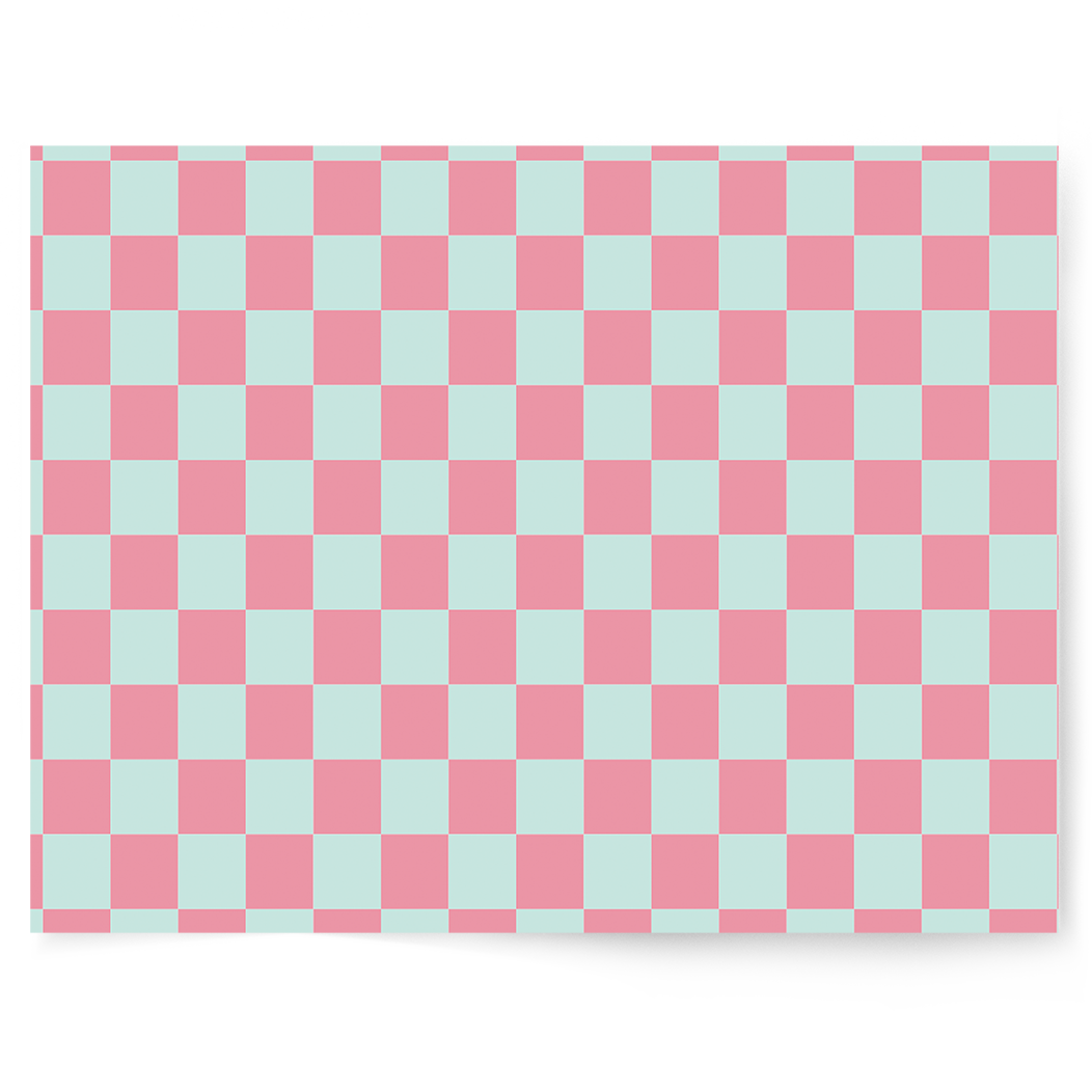 Candy Pink & Blue Check | Single-sided Backdrop