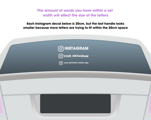 Instagram & Tiktok Handle Window Decals | Removable Vinyl Stickers