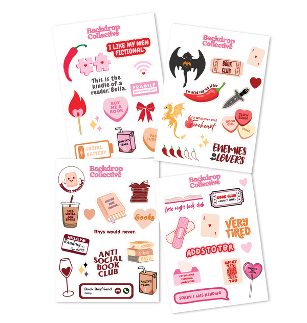 Mini Reusable Decal Packs | Book Lover Themed