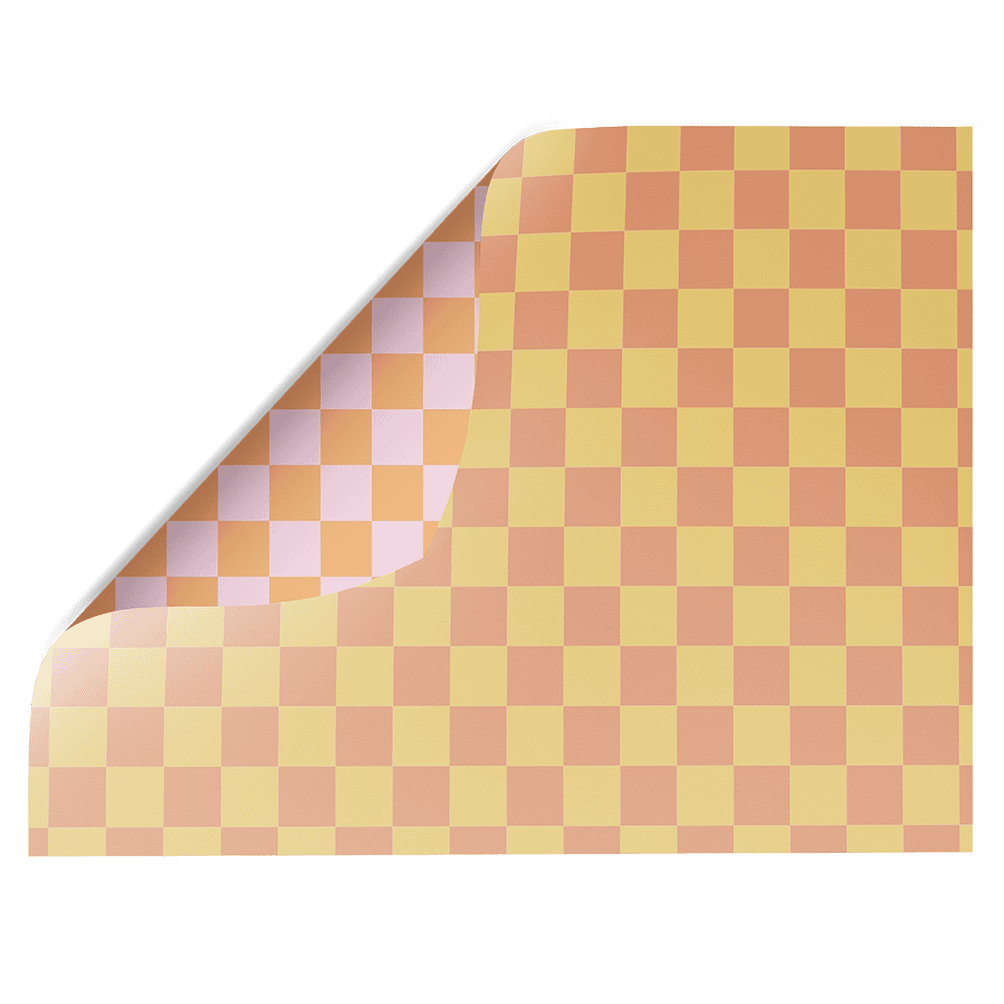 Candy Orange Check | Double-sided Photography Backdrop