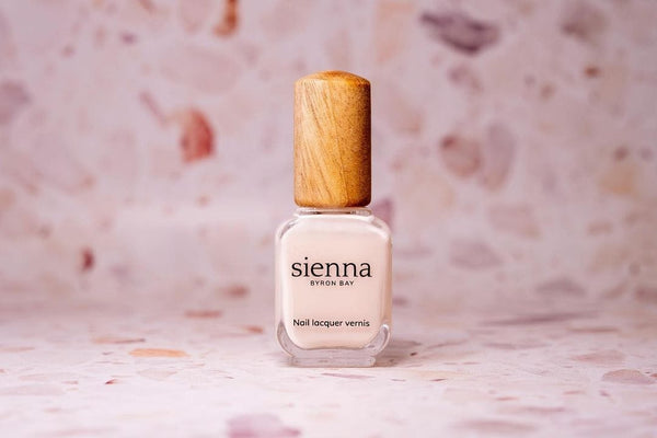Byron bay sienna nail polish on warm Terrazzo concrete double-sided vinyl photography backdrop