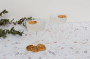 Lemon cocktail with dried citrus on Terrazzo concrete double-sided vinyl waterproof photography backdrop - backdrop collective Australia