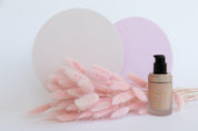 two beige and pink Medium Acrylic Circle props - Backdrop Collective