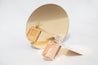 Gold Mirror Circle  Photography Prop with chanel perfume product photography - Backdrop Collective