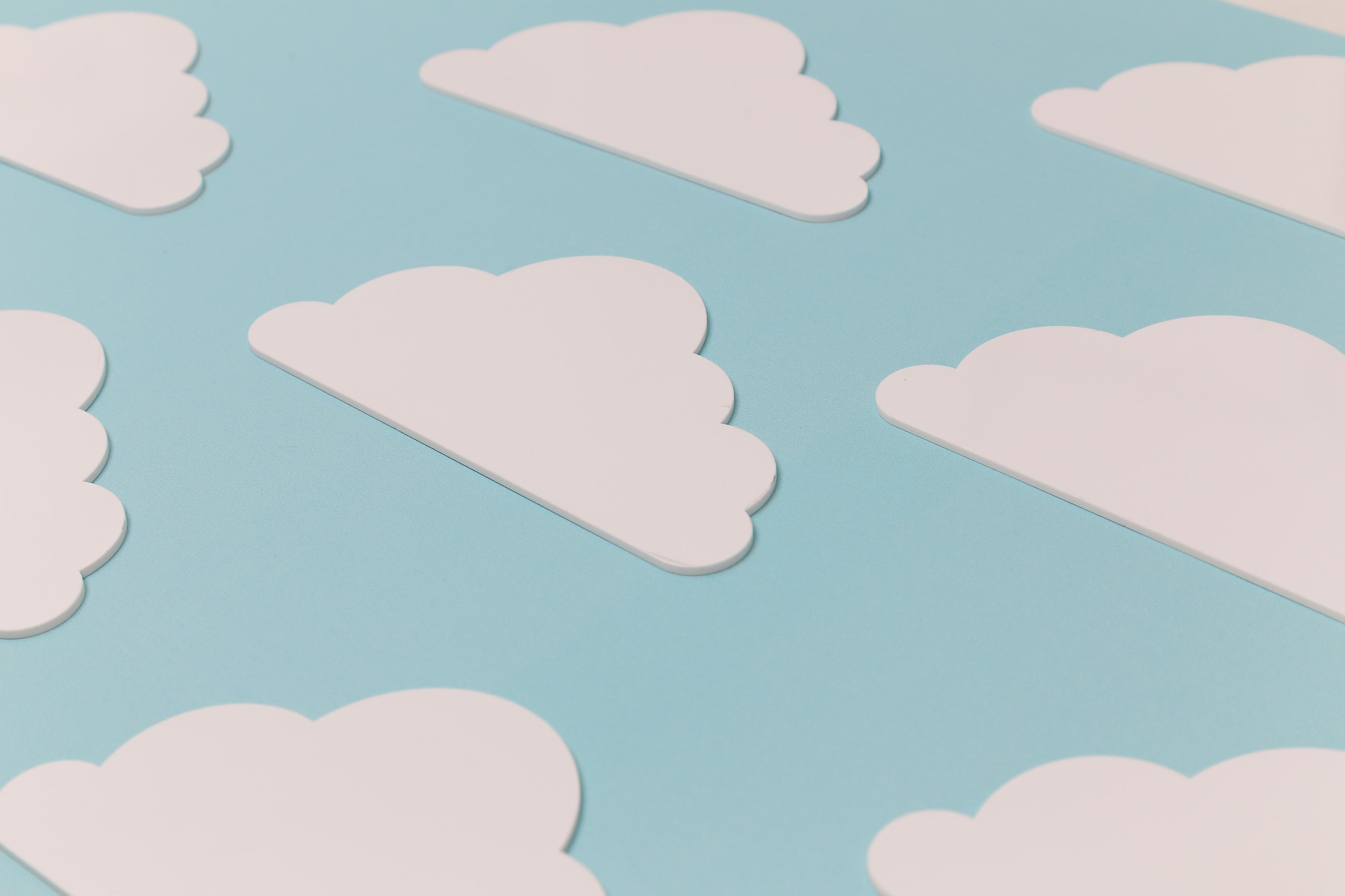 White Cloud Acrylic Prop 200mm on blue Vinyl backdrop Backdrop Collective Melbourne