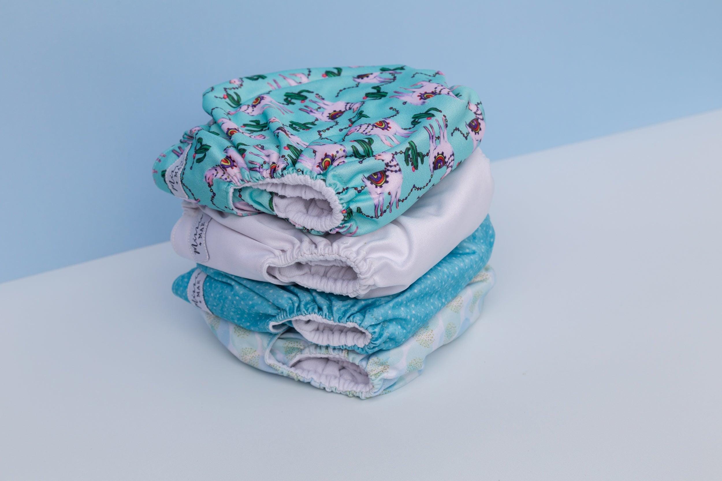 baby Blue double-sided photography vinyl backdrop with cloth nappies - backdrop collective Melbourne