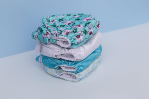 baby Blue double-sided photography vinyl backdrop with cloth nappies - backdrop collective Melbourne