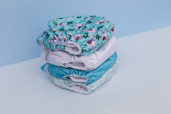 baby Blue double-sided photography vinyl backdrop with cloth nappies - backdrop collective Melbourne
