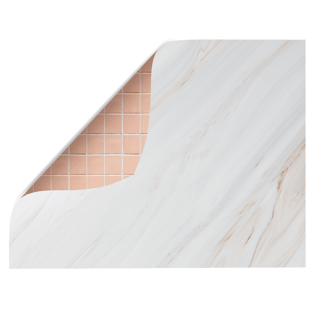 Peach tile and marble double-sided photography waterproof vinyl backdrop - backdrop collective australia