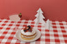 bright red photography backdrop with sponge cake and christmas props - backdrop collective melbourne