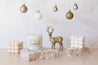 beige quartz marble vinyl photography backdrop christmas theme with candles and travertine stone - backdrop collective melbourne