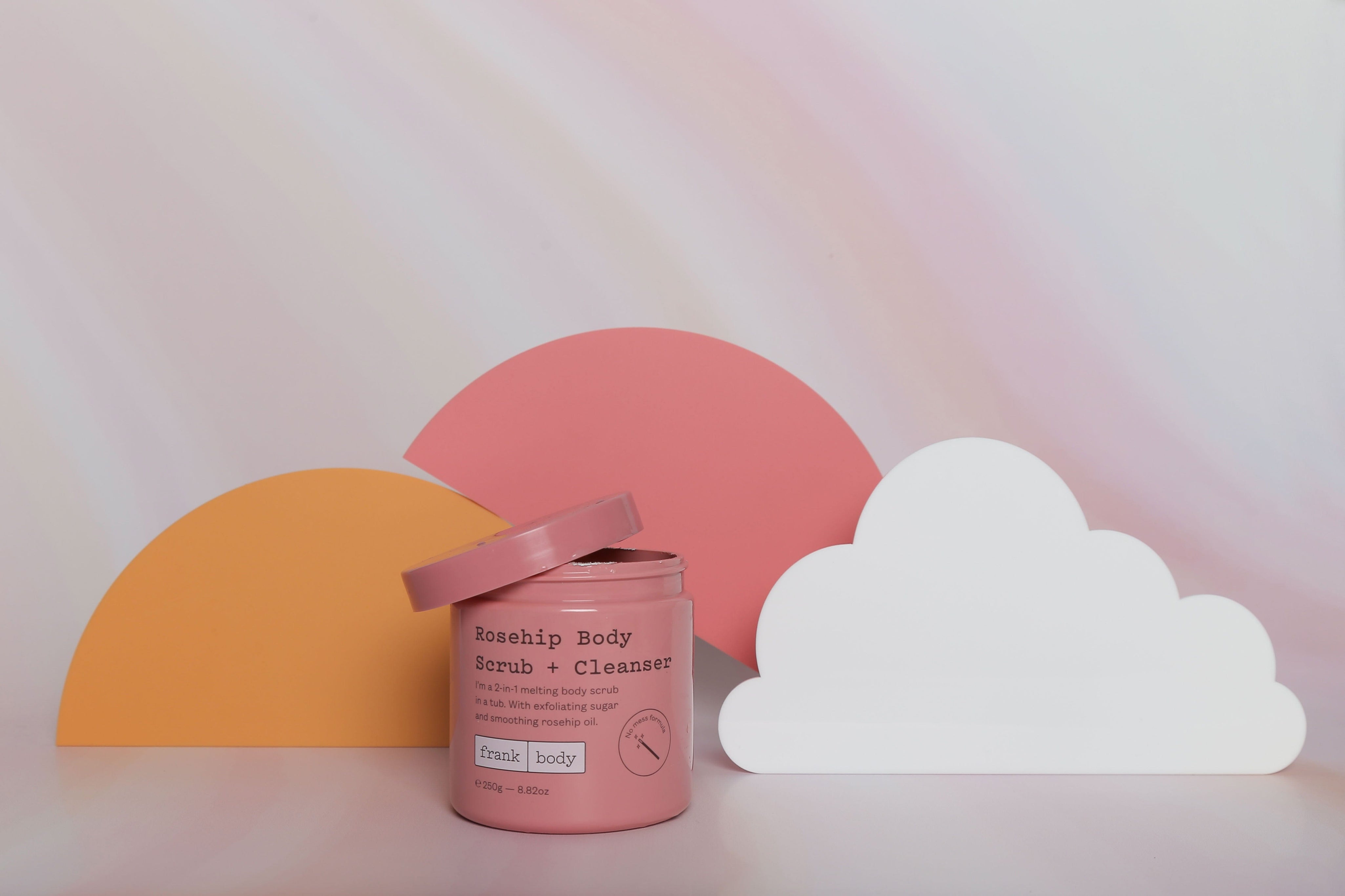 Large acrylic bright coloured semi circle acrylic props with cloud and gradient backdrop - backdrop collective