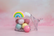 Peony Pink and dreamy cloud Double-sided vinyl Backdrops with bath bombs- Backdrop Collective australia